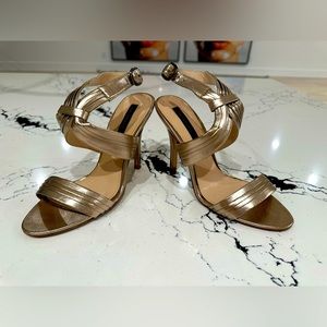Zara Gold Sandals with heel size EUR 38